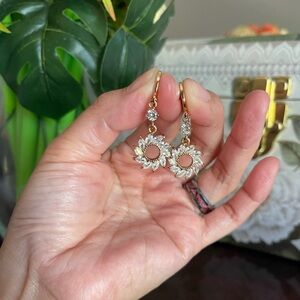 Gold and Silver Floral Earrings
